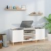 Mueble Discos Madera Contrachapada Blanco Brillo 121x38x48 Cm Vidaxl