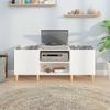 Mueble Discos Madera Contrachapada Blanco Brillo 121x38x48 Cm Vidaxl