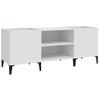 Mueble Para Discos Madera Contrachapada Blanco 121x38x48 Cm Vidaxl