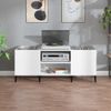 Mueble Para Discos Madera Contrachapada Blanco 121x38x48 Cm Vidaxl