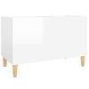 Mueble Discos Madera Contrachapada Blanco Brillo 74,5x38x48 Cm Vidaxl