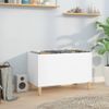 Mueble Discos Madera Contrachapada Blanco Brillo 74,5x38x48 Cm Vidaxl