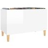 Mueble Discos Madera Contrachapada Blanco Brillo 74,5x38x48 Cm Vidaxl