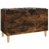 Mueble Discos Madera Contrachapada Roble Ahumado 74,5x38x48 Cm Vidaxl