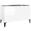 Mueble Discos Madera Contrachapada Blanco Brillo 74,5x38x48 Cm Vidaxl