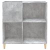 Mueble Discos Madera Contrachapada Gris Hormigón 84,5x38x89 Cm Vidaxl