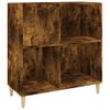 Mueble Discos Madera Contrachapada Roble Ahumado 84,5x38x89 Cm Vidaxl