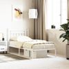 Estructura De Cama De Metal Con Cabecero Blanco 90x190 Cm Vidaxl