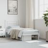 Estructura De Cama De Metal Con Cabecero Blanco 90x190 Cm Vidaxl