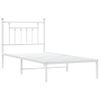 Estructura De Cama De Metal Con Cabecero Blanco 90x190 Cm Vidaxl