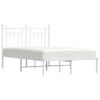 Estructura De Cama De Metal Con Cabecero Blanca 120x190 Cm Vidaxl