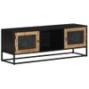 Mueble De Tv Madera Maciza De Mango Y Hierro 110x30x40 Cm Vidaxl