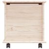 Baúl De Almacenaje Con Ruedas Alta Madera Maciza 73x39,5x44 Cm Vidaxl