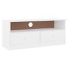 Mueble De Tv Con Cajones Alta Madera De Pino Blanco 100x35x41cm Vidaxl