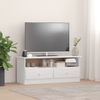 Mueble De Tv Con Cajones Alta Madera De Pino Blanco 100x35x41cm Vidaxl