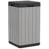 Cubo De Basura De Exterior Pp Gris 38x38x65 Cm Vidaxl