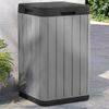 Cubo De Basura De Exterior Pp Gris 38x38x65 Cm Vidaxl