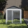 Jaula Gallinas Con Corral Acero Galvanizado Gris 117x201x123 Cm Vidaxl