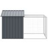 Jaula Gallinas Con Corral Acero Galvanizado Gris 117x201x123 Cm Vidaxl