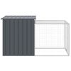 Gallinero Con Corral Acero Galvanizado Gris 110x201x110 Cm Vidaxl