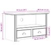 Mueble De Tv Con 2 Cajones Bodo Madera De Pino Gris 91x43x56 Cm Vidaxl