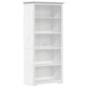 Librería Bodo 5 Estantes Madera Maciza Pino Blanco 82x40x173 Cm Vidaxl