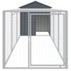 Gallinero Con Corral Acero Galvanizado Gris 117x405x123 Cm Vidaxl