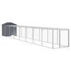 Jaula Gallinas Con Corral Acero Galvanizado Gris 117x813x123 Cm Vidaxl