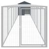 Jaula Gallinas Con Corral Acero Galvanizado Gris 117x813x123 Cm Vidaxl