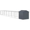 Jaula Gallinas Con Corral Acero Galvanizado Gris 117x813x123 Cm Vidaxl