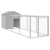 Gallinero Con Corral Acero Galvanizado Gris Claro 117x405x123cm Vidaxl