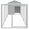 Gallinero Con Corral Acero Galvanizado Gris Claro 117x405x123cm Vidaxl