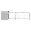 Gallinero Con Corral Acero Galvanizado Gris Claro 117x405x123cm Vidaxl