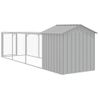 Gallinero Con Corral Acero Galvanizado Gris Claro 117x405x123cm Vidaxl