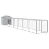 Gallinero Con Corral Acero Galvanizado Gris Claro 117x813x123cm Vidaxl