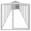 Gallinero Con Corral Acero Galvanizado Gris Claro 117x813x123cm Vidaxl