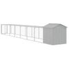 Gallinero Con Corral Acero Galvanizado Gris Claro 117x813x123cm Vidaxl