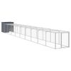 Gallinero Con Corral Acero Galvanizado Gris 110x1017x110 Cm Vidaxl