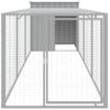 Gallinero Con Corral Acero Galvanizado Gris Claro 110x405x110cm Vidaxl