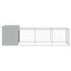 Gallinero Con Corral Acero Galvanizado Gris Claro 110x405x110cm Vidaxl