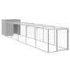 Gallinero Con Corral Acero Galvanizado Gris Claro 110x609x110cm Vidaxl