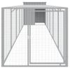 Gallinero Con Corral Acero Galvanizado Gris Claro 110x609x110cm Vidaxl