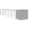 Gallinero Con Corral Acero Galvanizado Gris Claro 110x609x110cm Vidaxl