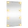 Espejo De Pared Rectangular Con Luces Led Vidrio 40x60 Cm Vidaxl