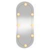 Espejo De Pared Ovalado Con Luces Led Vidrio 30x70 Cm Vidaxl
