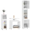 Set Muebles De Baño 3 Piezas Madera Contrachapada Blanco Brillo Vidaxl