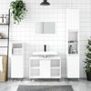 Set Muebles De Baño 3 Piezas Madera Contrachapada Blanco Brillo Vidaxl