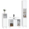 Set Muebles De Baño 3 Piezas Madera Contrachapada Blanco Brillo Vidaxl