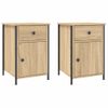 Mesitas Noche 2 Uds Madera Contrachapada Color Roble 40x42x60cm Vidaxl