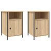 Mesitas Noche 2 Uds Madera Contrachapada Color Roble 40x42x60cm Vidaxl